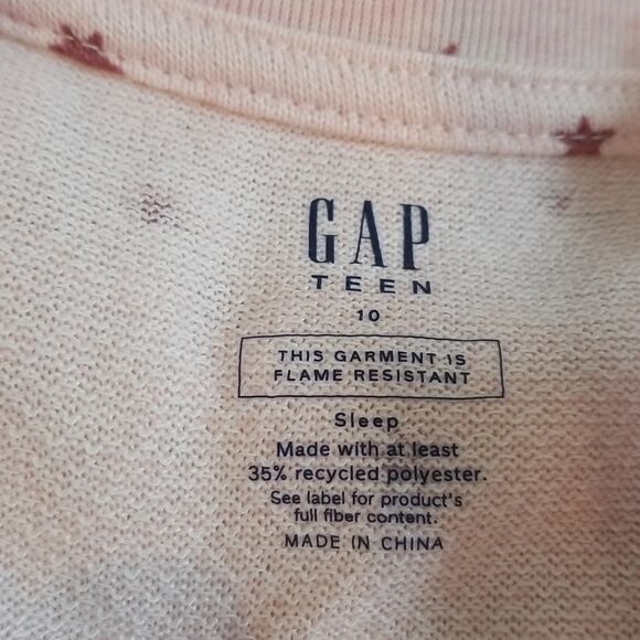 NWT Gap Teen Girl Light Pink Star Print Sleep Shirt - Picture 3 of 5